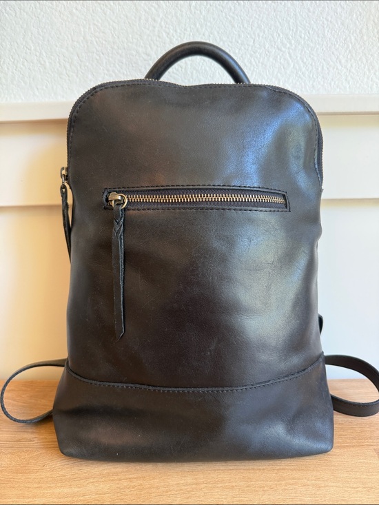 ABLE Leather Meron Backpack Purse Black Minimalist Commuter Industrial Modern main image 5